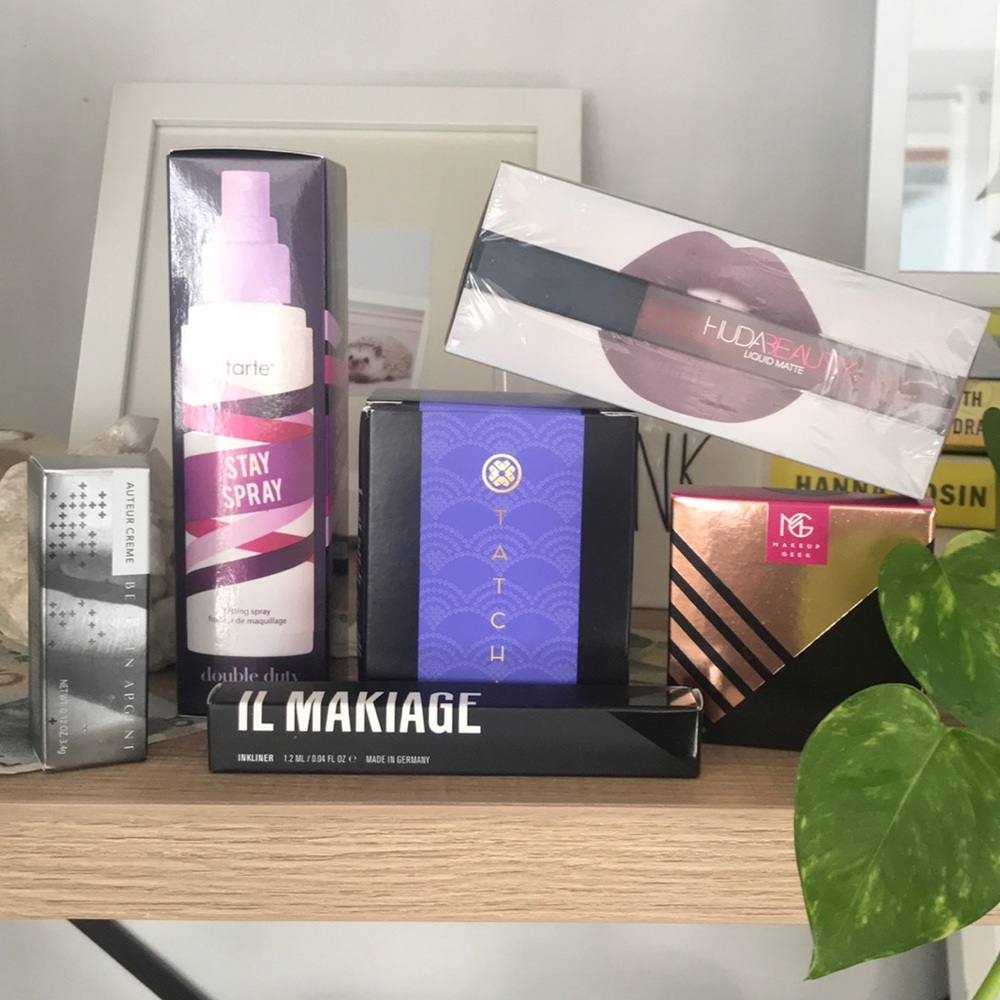 NWT in box makeup bundle Tarte, Tatcha, Huda, etc